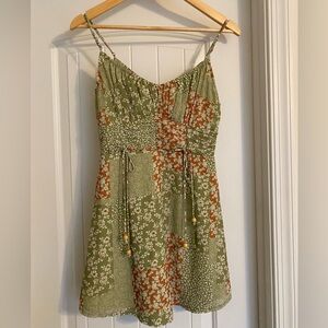 Green patchwork summer dress!